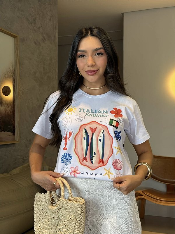 T-SHIRT DTF ITALIAN SUMMER - BRANCO
