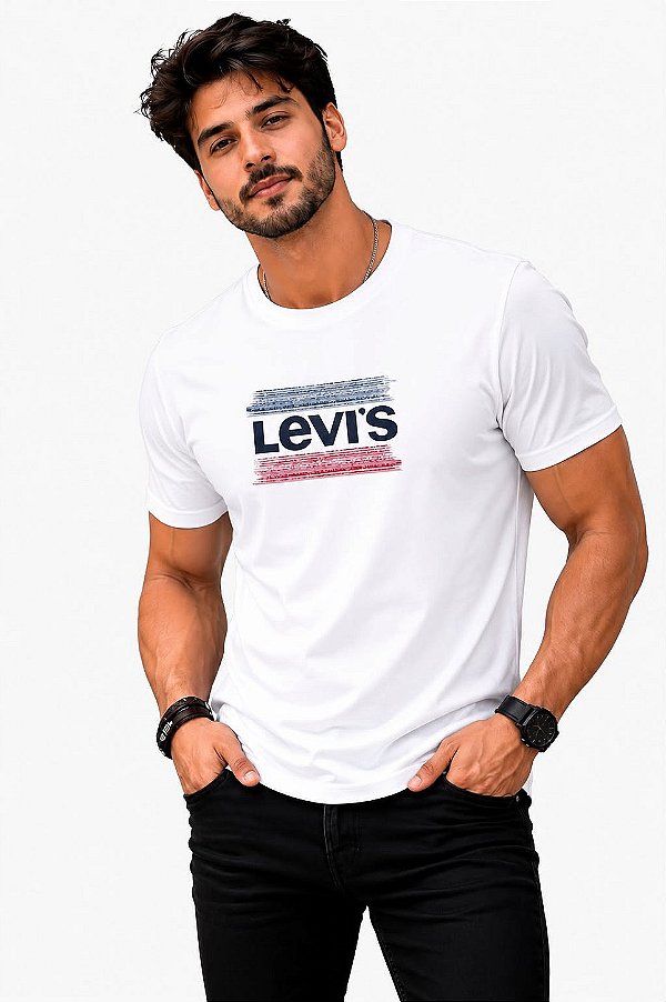 CAMISETA MASCULINA DTF LEVI´S COLORS - BRANCO