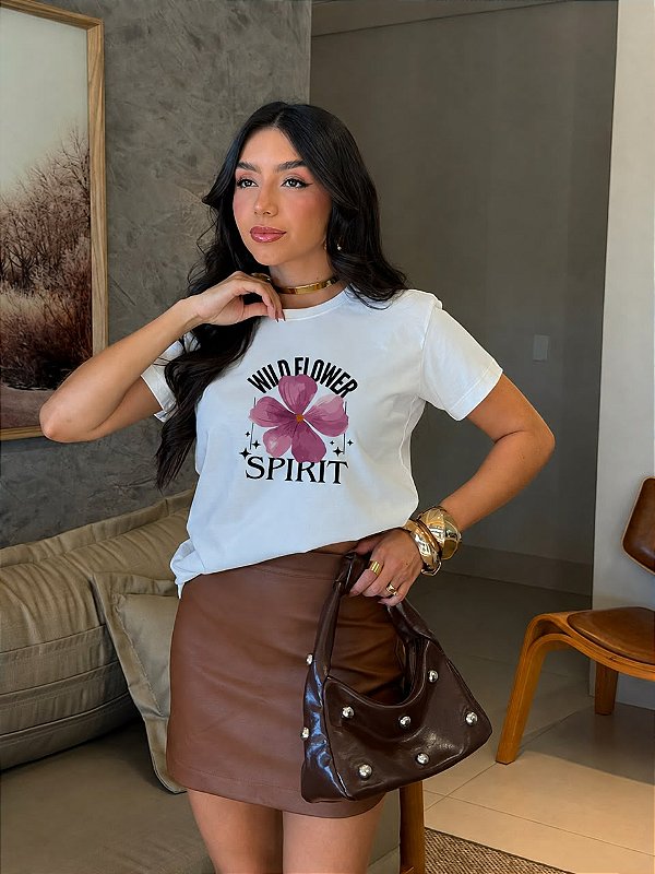 T-SHIRT DTF WILD FLOWER SPIRIT - BRANCO