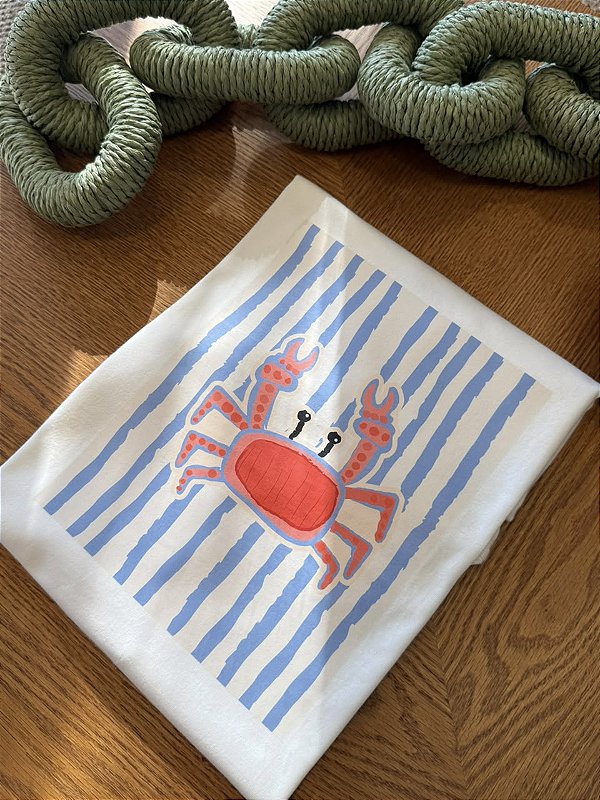 T-SHIRT DTF CARANGUEJO LISTRAS - OFF WHITE