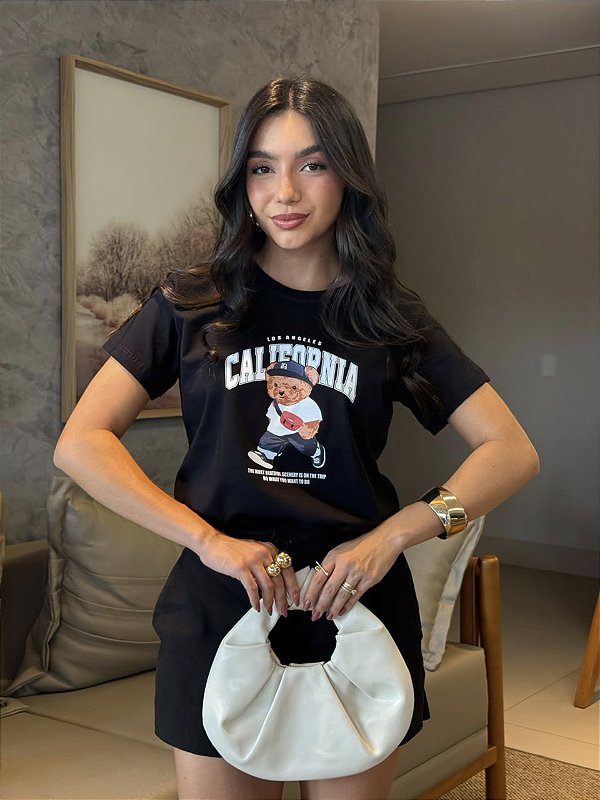 T-SHIRT DTF LOS ANGELES, CALIFORNIA - PRETO
