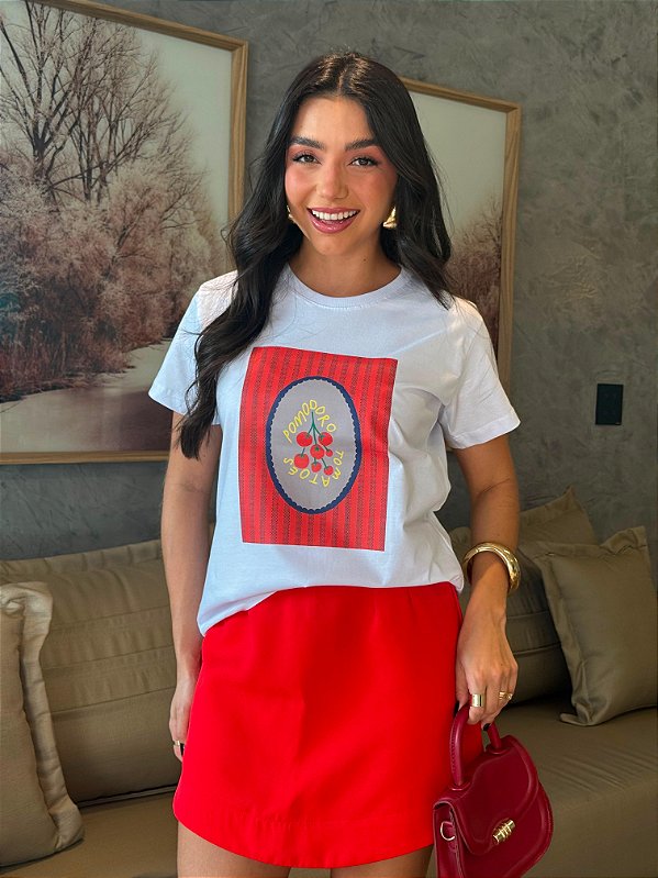 T-SHIRT DTF POMODORO TOMATES - BRANCO