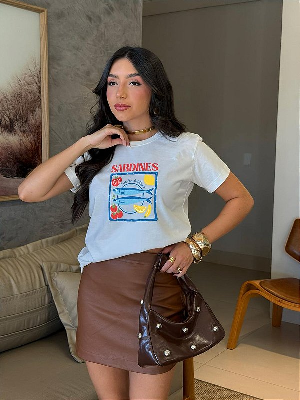T-SHIRT DTF SARDINES C'EST LUNDI DELICIE - BRANCO