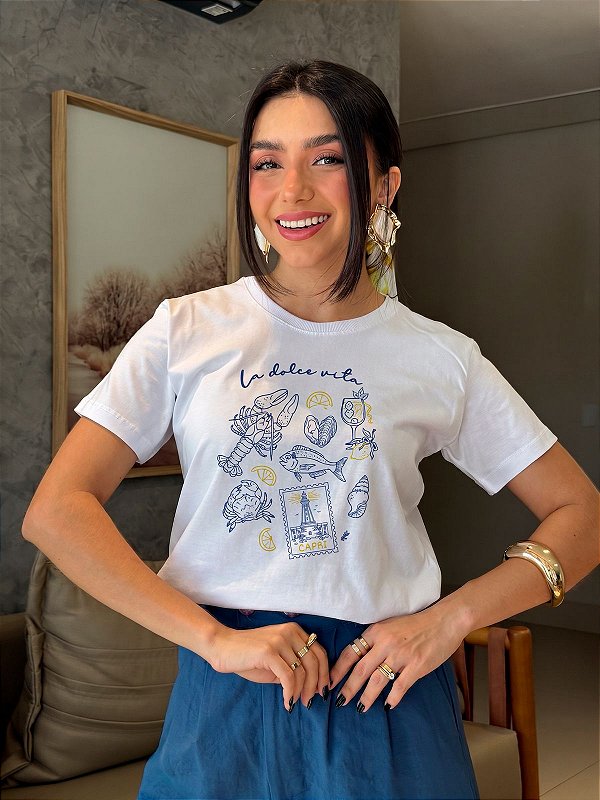 T-SHIRT DTF LA DOLCE VITA CAPRI - BRANCO