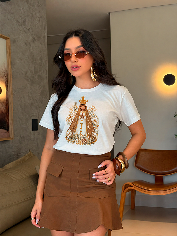 T-SHIRT DTF NOSSA SENHORA MOCACCINO - OFF WHITE