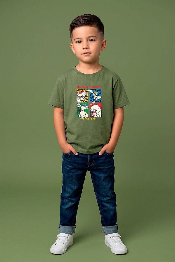 T-SHIRT INFANTIL DTF DINOSAUR EXPLORER - FOLHA SECA