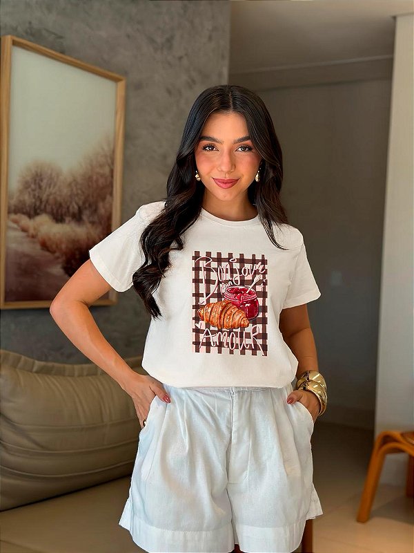 T-SHIRT DTF BONJOUR MON AMOUR - OFF WHITE