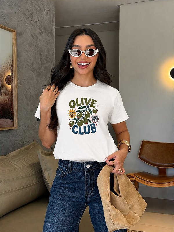T-SHIRT DTF OLIVE CLUB - OFF WHITE
