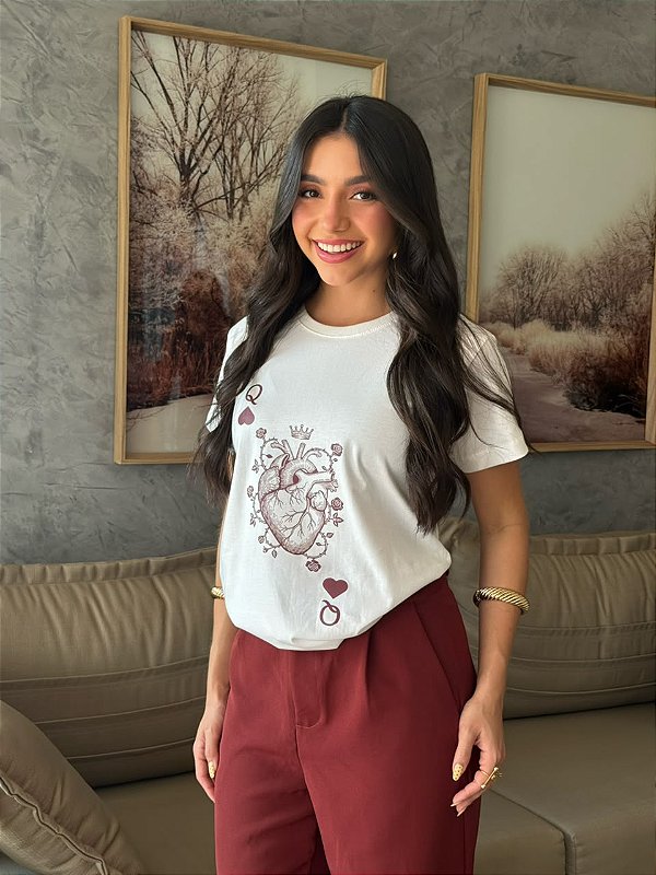 T-SHIRT DTF RAINHA DE COPAS - OFF WHITE