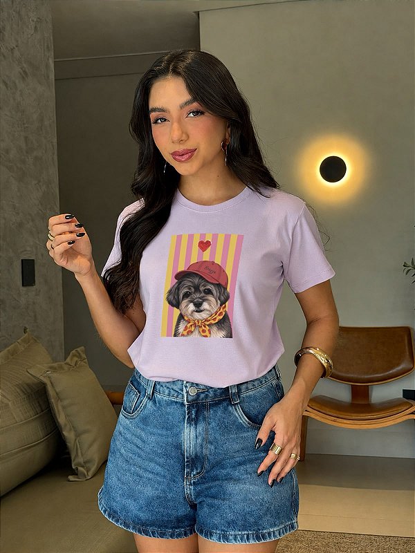 T-SHIRT DTF DOG BREZZA - LILAS