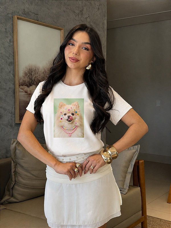 T-SHIRT DTF DOG MAIA - OFF WHITE