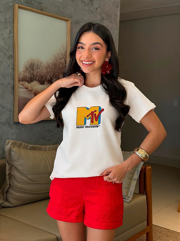 T-SHIRT DTF MUSIC TELEVISION - OFF WHITE