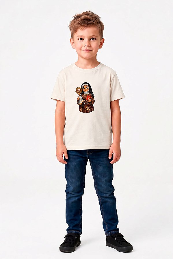 T-SHIRT INFANTIL DTF SANTA CLARA DE ASSIS CARTOON - OFF WHITE