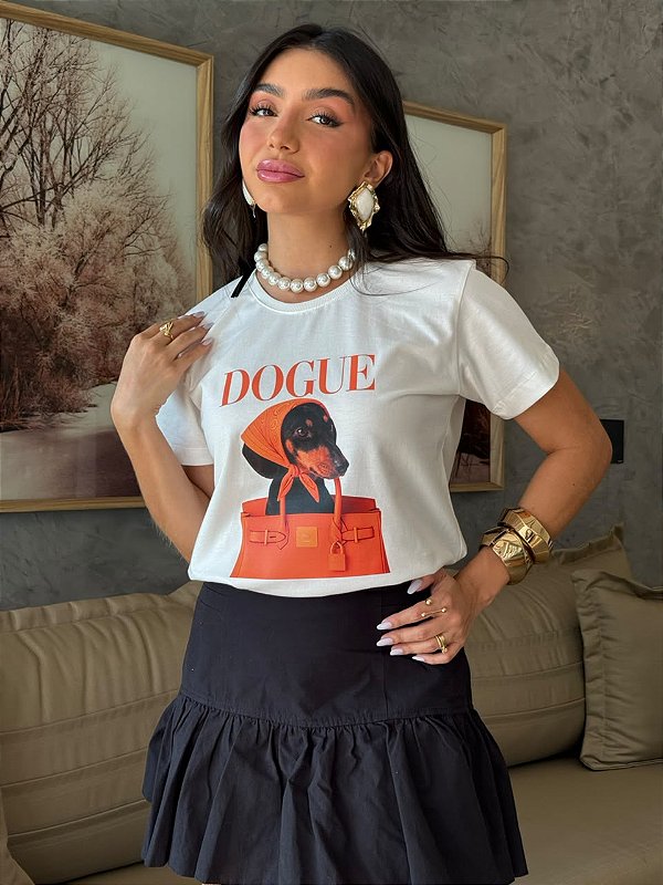 T-SHIRT DTF DOGUE BIRKIN LARANJA - OFF WHITE