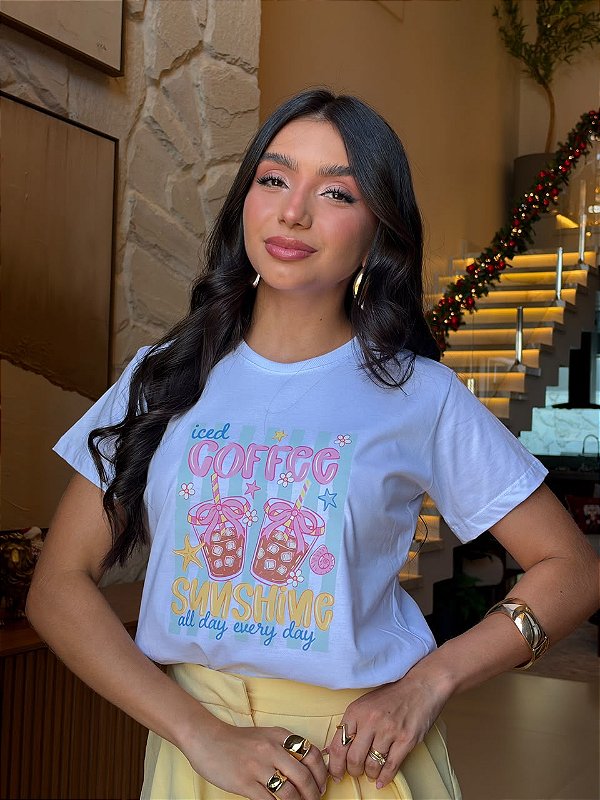 T-SHIRT DTF ICED COFFEE - BRANCO