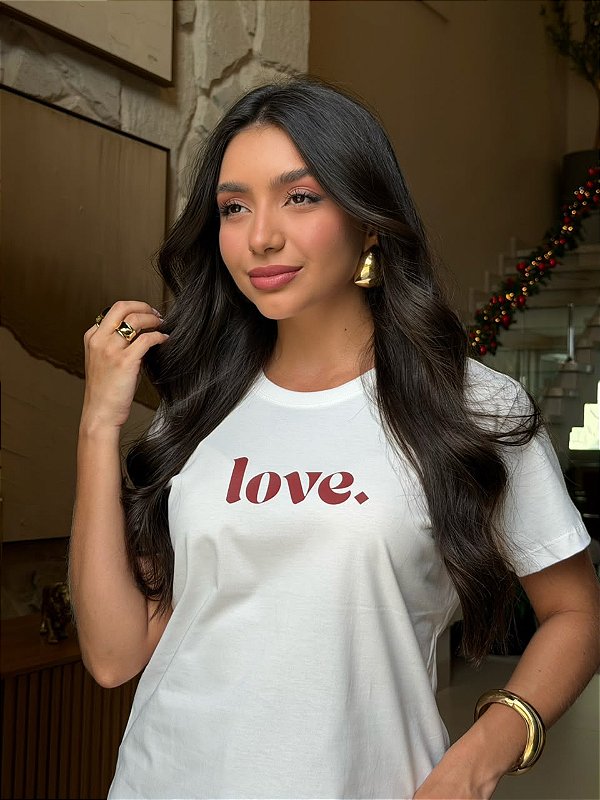 T-SHIRT DTF LOVE ESCRITA - OFF WHITE