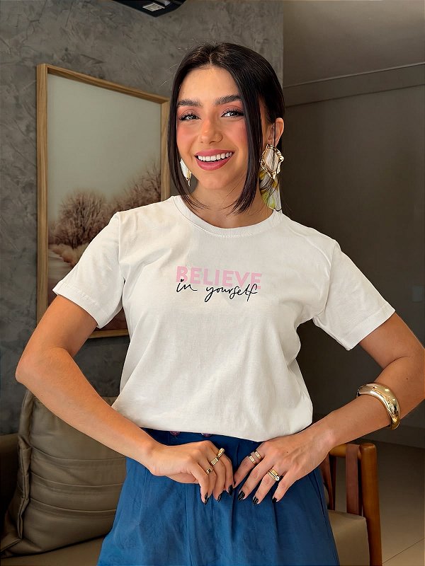 T-SHIRT DTF BELIEVE IN YOURSELF - BEGE NATURAL