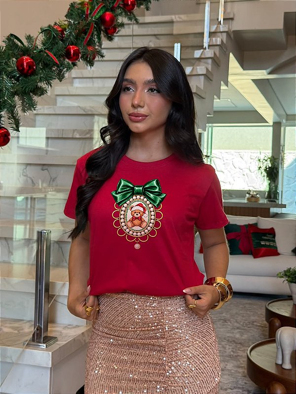 T-SHIRT DTF MEDALHAO URSINHO - VERMELHO