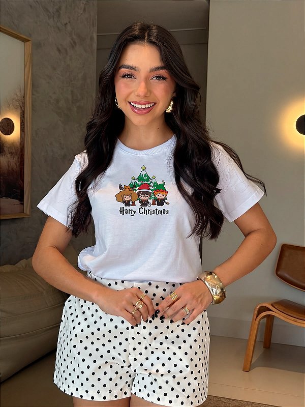 T-SHIRT DTF TURMA HARRY POTTER NATAL - BRANCO