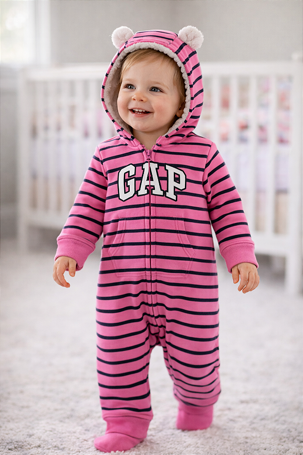 Macacão de inverno GAP, totalmente forrado - Listrado