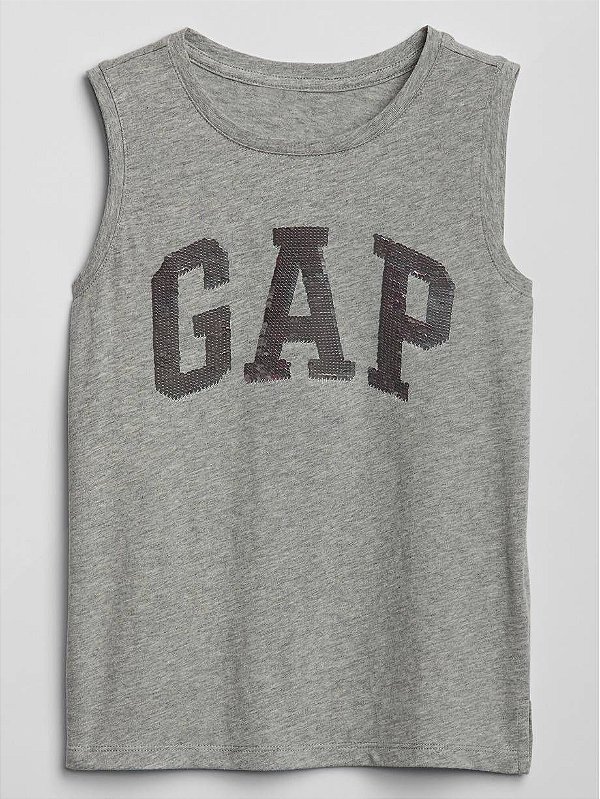 Camiseta GAP, regata, em algodão - Paetê*