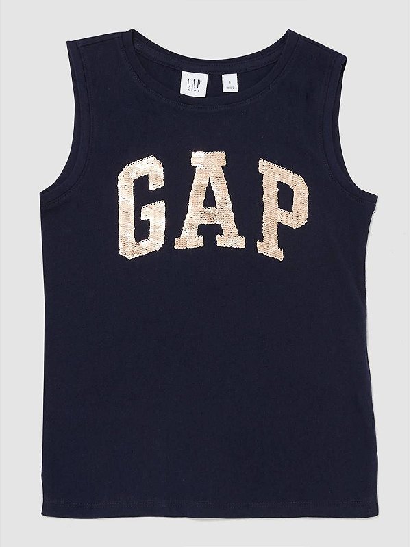 Camiseta GAP, regata, em algodão - Paetê*