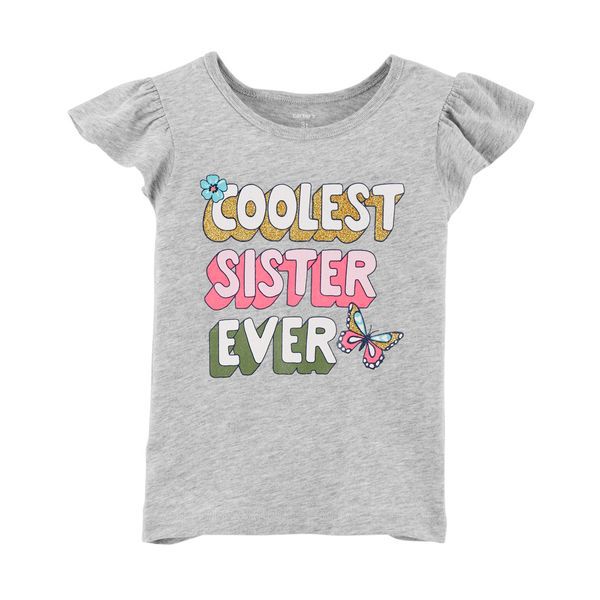 Camiseta Carter's, manga flutuante, em algodão