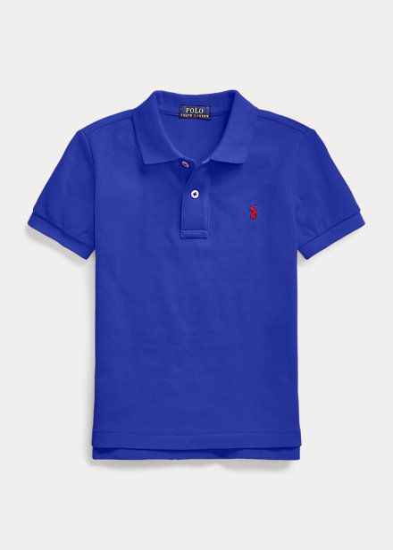 Polo clássica, Ralph Lauren, manga curta  - Azul