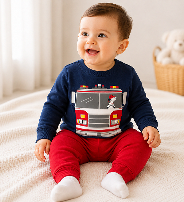 Conjunto Carter's de moletom - Bombeiro