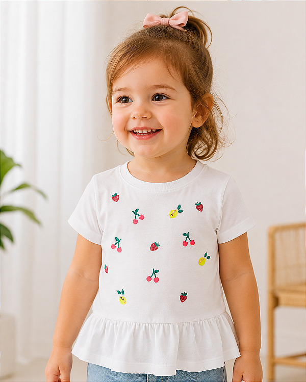 Blusinha Carter's, em algodão - Frutas