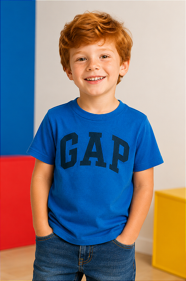 Camiseta GAP, manga curta - Azul