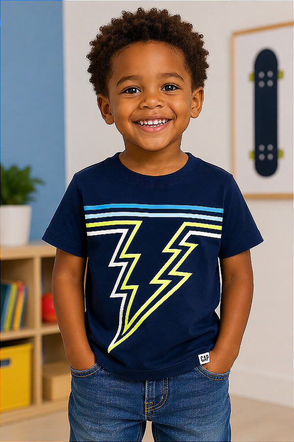 Camiseta GAP, em algodão - Brilha no escuro