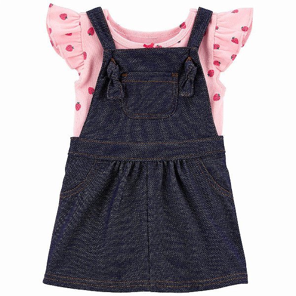 Conjunto Carter's - Salopete e body - Moranguinho