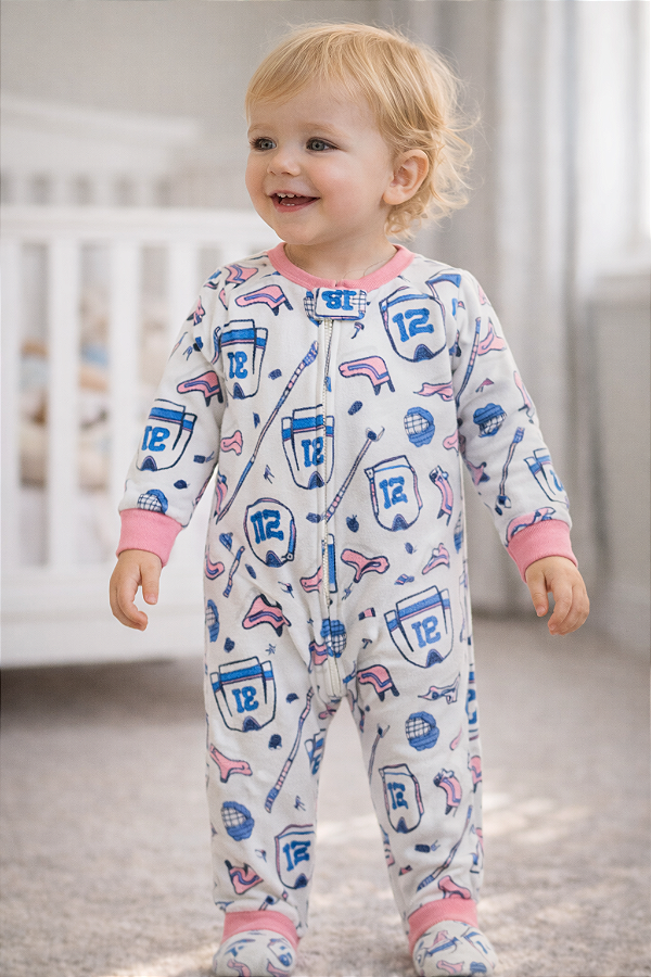 Pijama/Macacão de inverno Carter's (Plush/ Fleece) - Hockey