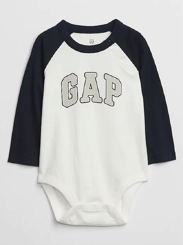 Body GAP, manga longa, em algodão - Logo