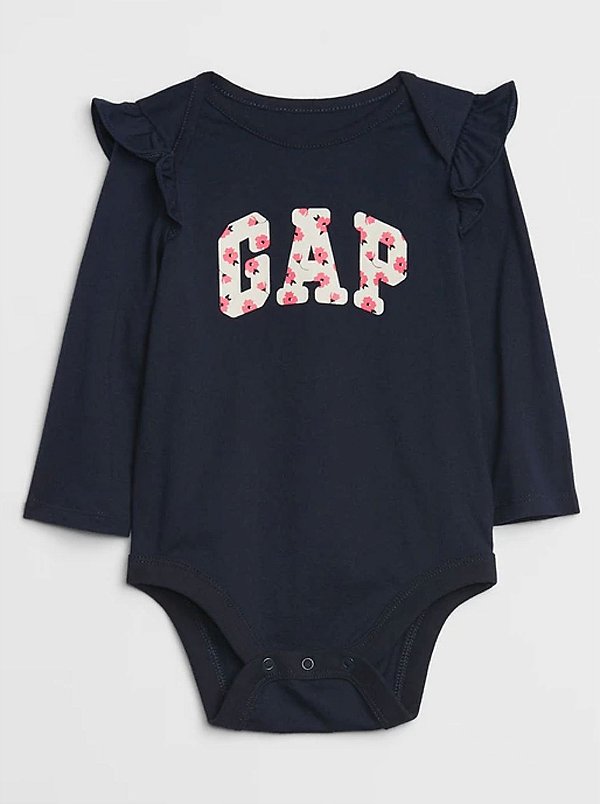 Body GAP, manga longa, em algodão - Logo