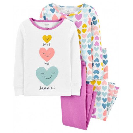Kit Pijamas Carter's - 4 peças - Corações