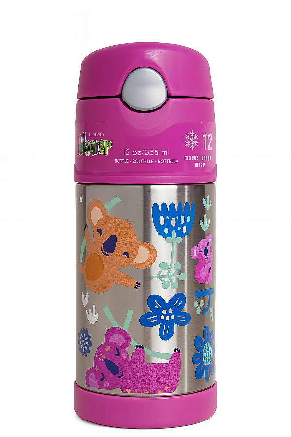 Garrafa Térmica Infantil Thermos 355ml – Coalas/ Rosa