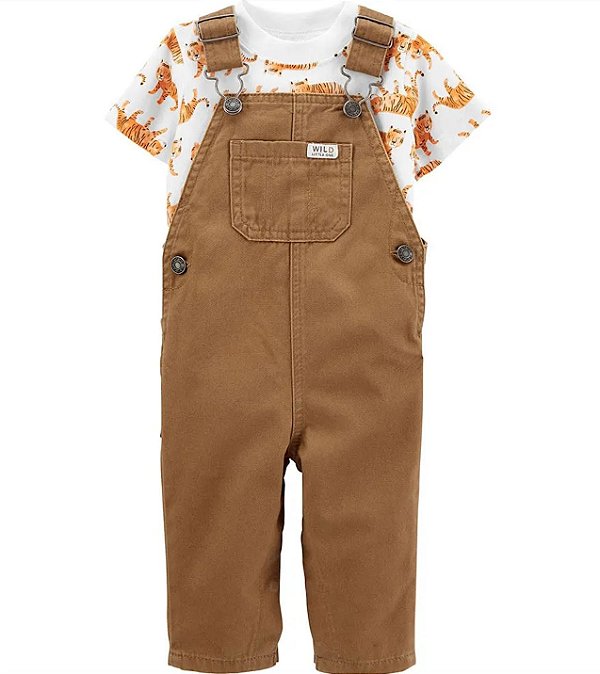 Conjunto Carter's - Jardineira e camiseta - Tigre