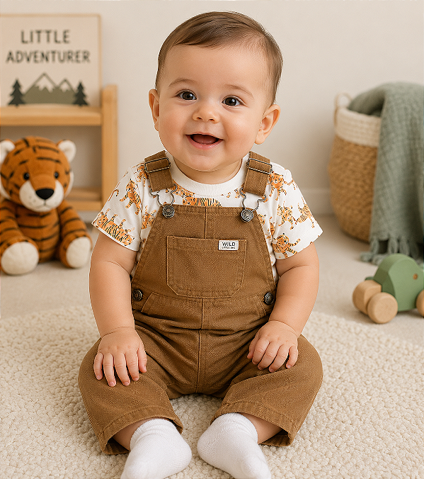 Conjunto Carter's - Jardineira e camiseta - Tigre