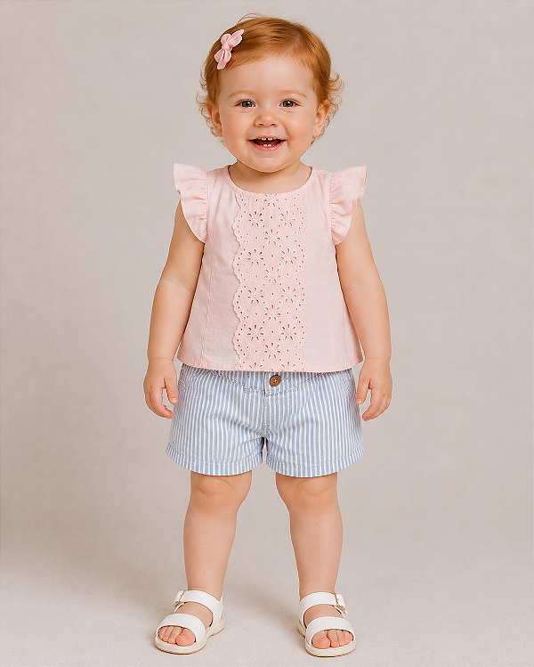 Conjunto Carter's - Blusa e short de jeans