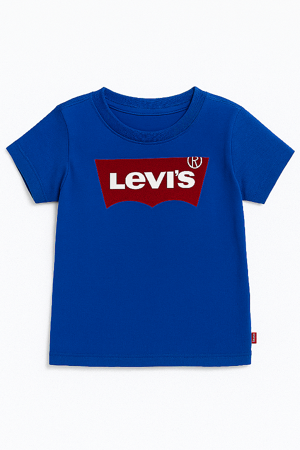 Camiseta Levi's, manga curta, em algodão - azul