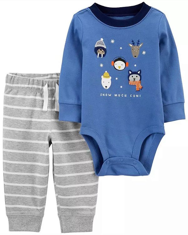 Conjunto Carter's - Body e calça de moletom - Animais