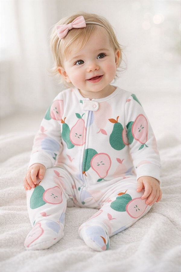 Pijama/Macacão de inverno Carter's (Plush/ Fleece) - Pêras