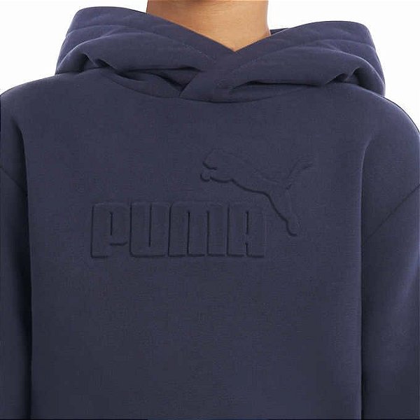 Moletom Puma Flanelado, com capuz, Infantil - Azul Marinho