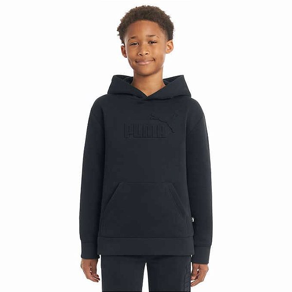 Moletom Puma Flanelado, com capuz, Infantil - Preto