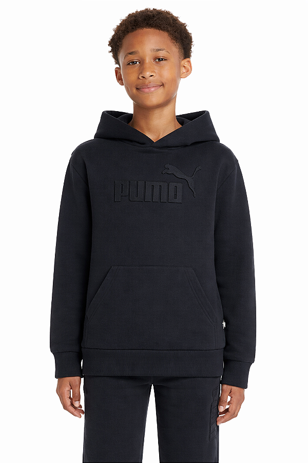 Moletom Puma Flanelado, com capuz, Infantil - Preto