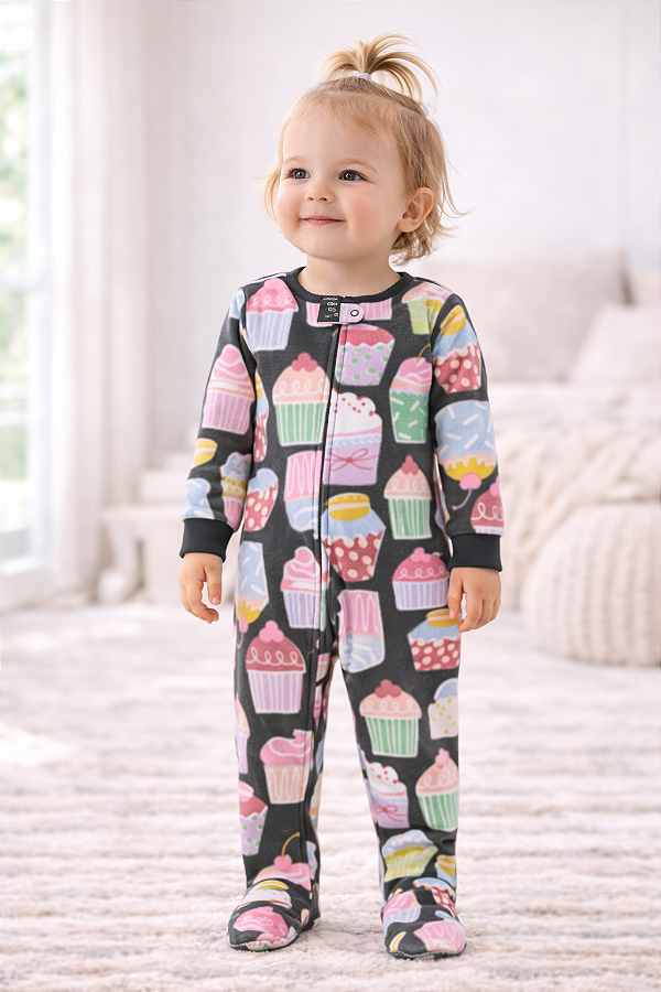 Pijama/Macacão de inverno Carter's (Plush/ Fleece) - Cupcake