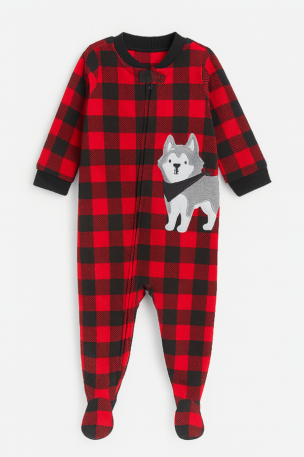 Pijama/Macacão de inverno Carter's (Plush/ Fleece) - Xadrez