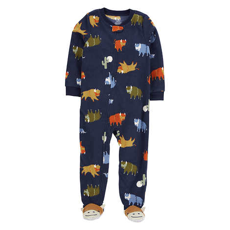 Pijama/Macacão de inverno Carter's (Plush/ Fleece) - Bufalos